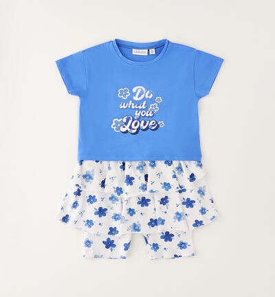 Completo bambina con gonna BLU