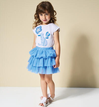 Completo bambina con gonna BIANCO
