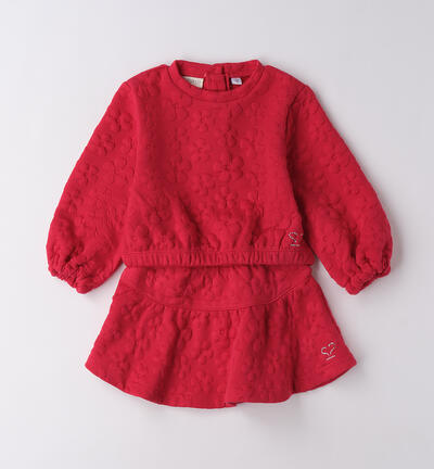 Completo bambina con Gonna ROSSO