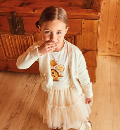 Girls' elegant tulle skirt set CREAM