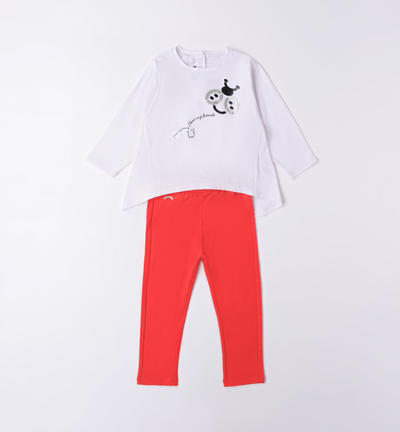 Girl's stretch cotton outfit WHITE