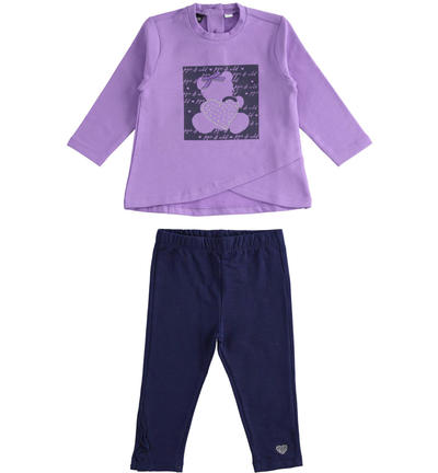 Completo bambina maxi felpa e leggings VIOLA