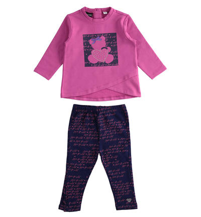 Completo bambina maxi felpa e leggings VIOLA
