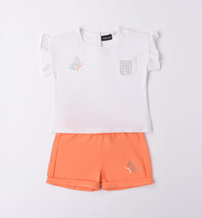 Girl's outfit with small pocket WHITE