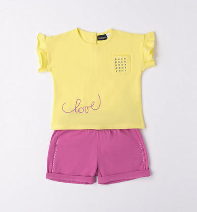 Girl's outfit with small pocket YELLOW