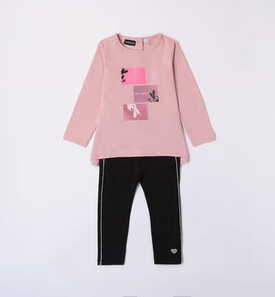 T-shirt and leggings two-piece set PINK