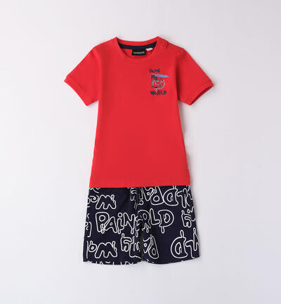 Boys' street-themed summer outfit RED