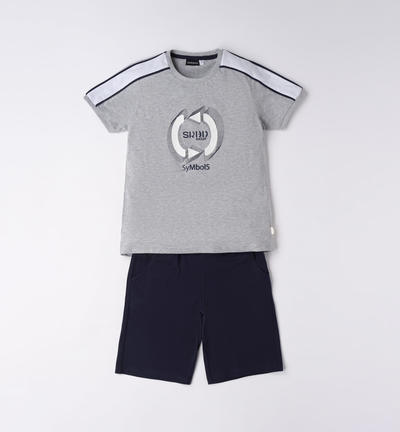 Completo estivo ragazzo varie stampe GRIGIO