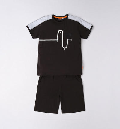 Completo estivo ragazzo varie stampe NERO