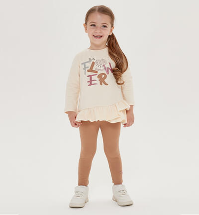 Completo in felpa per bambina BEIGE