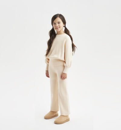 Girls' knit outfit BEIGE