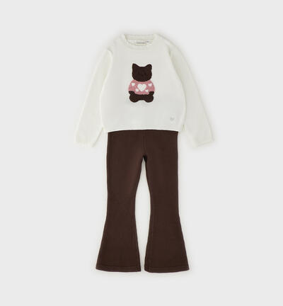 Completo maglia e leggings PANNA