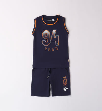 Boys' tank top outfit BLUE