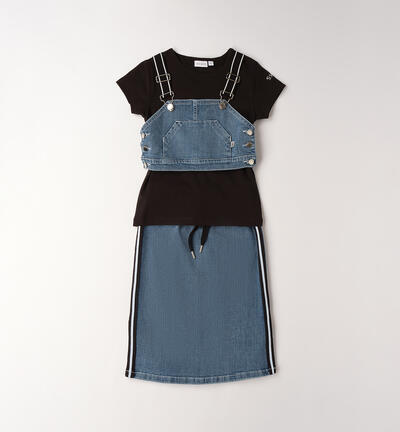 Completo per ragazza in denim BLU