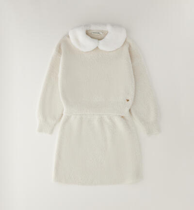 Completo ragazza in tricot PANNA