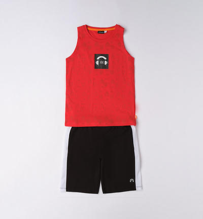 Boys' set with vest top RED