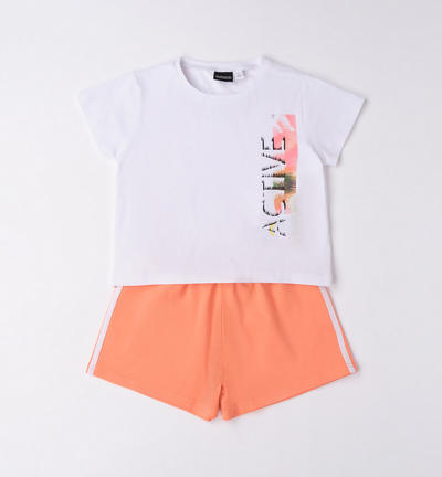 Completo sportivo estivo ragazza BIANCO