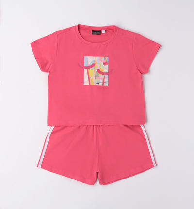Completo sportivo estivo ragazza ROSSO