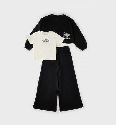 Three-piece suit for girls BLACK