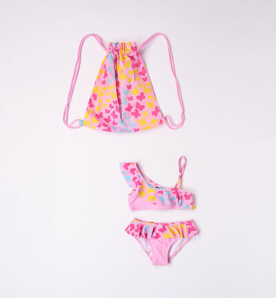 Swimsuit for girls with butterflies PINK