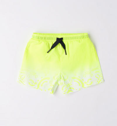 Boys' neon swimsuit WHITE