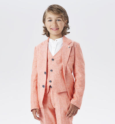 Boys' elegant jacket with pin ORANGE