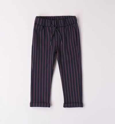 Boys' elegant striped trousers BLUE