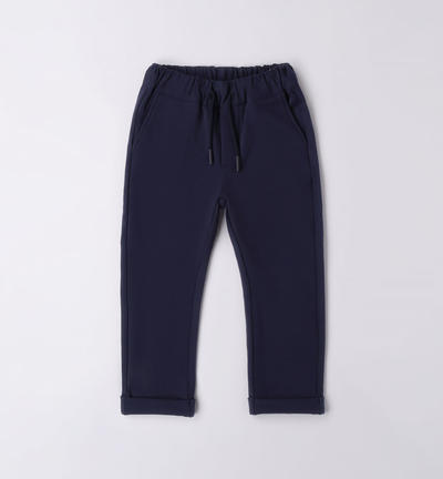 Boys' elegant fleece trousers BLUE