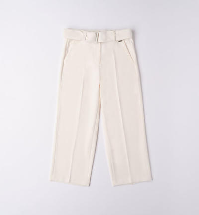 Girl's elegant long trousers CREAM