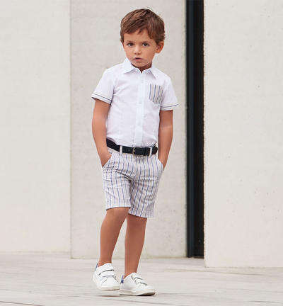 Elegante shorts rigato bambino BEIGE