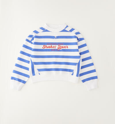 Girl's striped sweatshirt WHITE