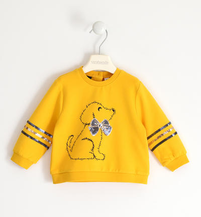 Girl's sweatshirt with little dog YELLOW