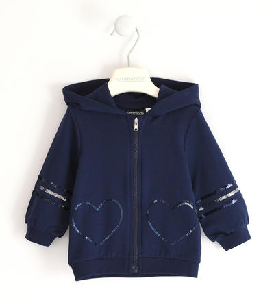Girl's sweatshirt with hood BLUE