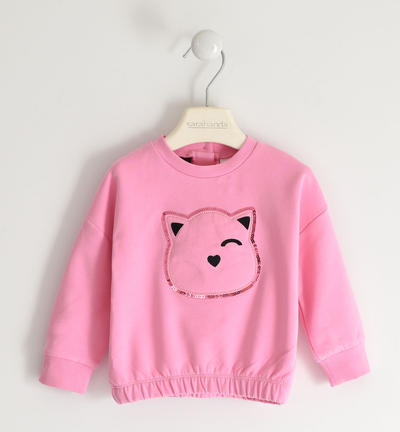 Girl's sweatshirt with elastic PINK