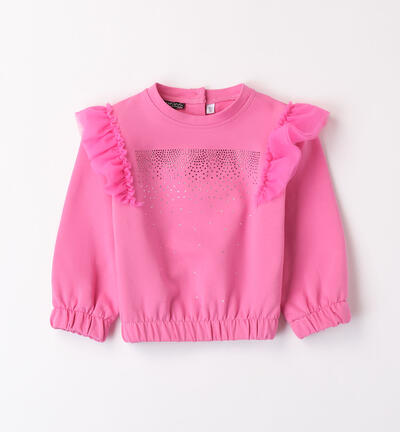 Girls' sweatshirt with elastic PINK