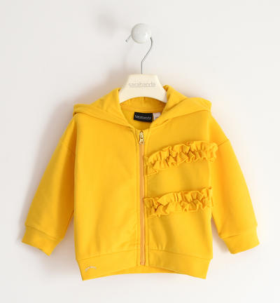 Girl's sweatshirt with frills YELLOW