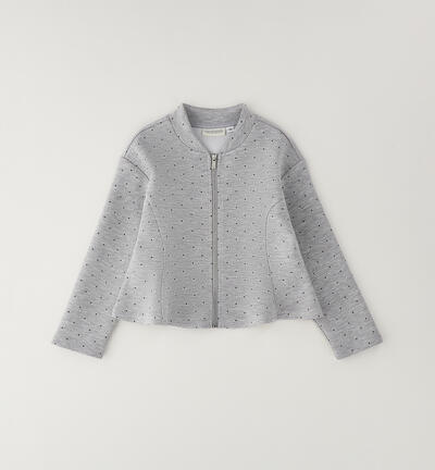 Felpa bambina con zip GRIGIO