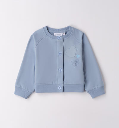 Felpa bambina cuori BLU
