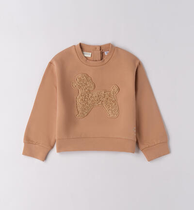 Teddy sweatshirt for girls BROWN
