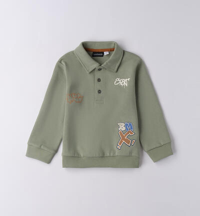 Felpa bambino modello polo VERDE