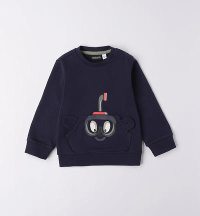 Boys' fun printed sweatshirt BLUE