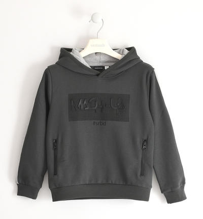 Boy's sweatshirt with hood GREY
