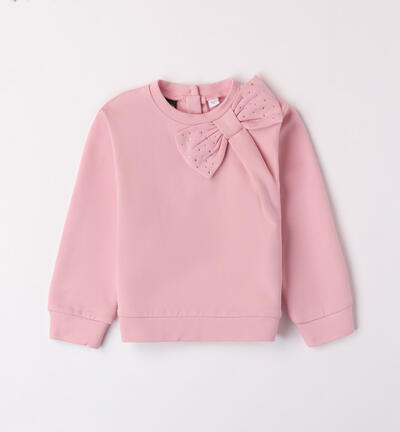 Girls' bow sweatshirt PINK