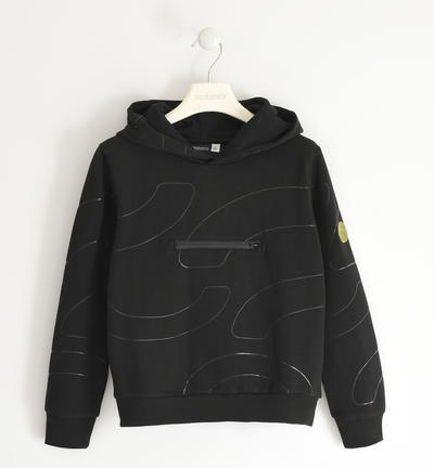 Boy's sweatshirt with pocket BLACK