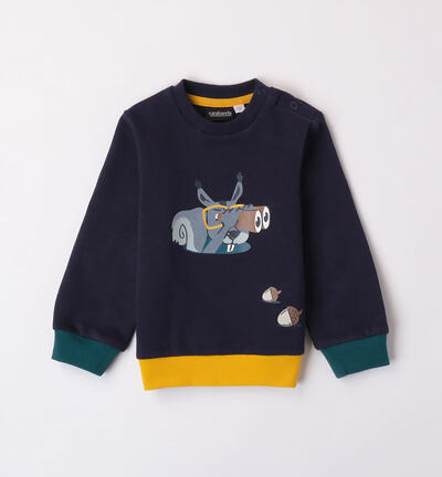 Boys' sweatshirt with patches BLUE