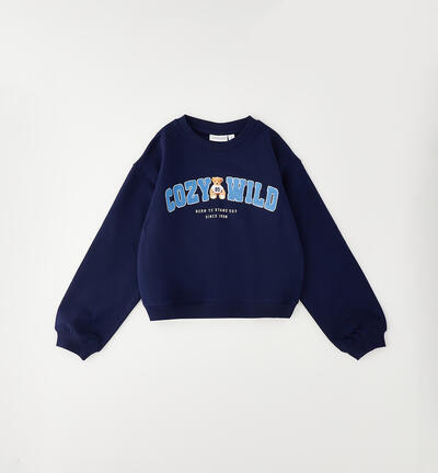Girls' crewneck sweatshirt BLUE