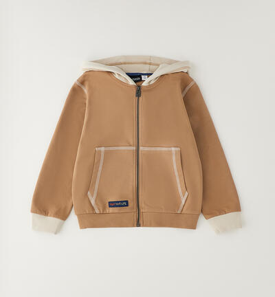 Full-zip sweatshirt for Kids' BROWN