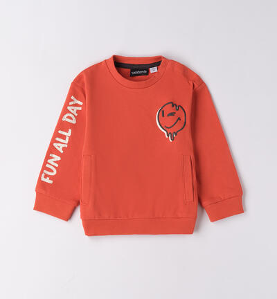 Boy's crew-neck sweatshirt RED