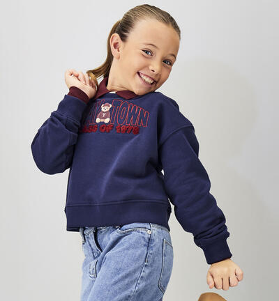 Girl's crewneck sweatshirt BLUE