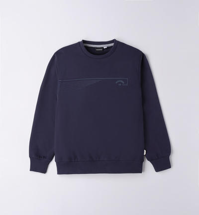 Felpa girocollo ragazzo 100% cotone BLU